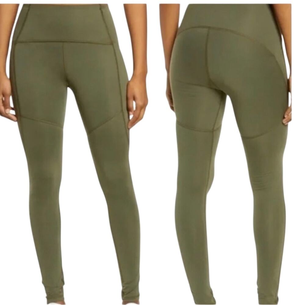 Thinx Moderate Absorbency Leggings Period Leggings High Rise Olive Green Small